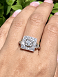 Gran Anillo Cuadrado Diamantes Naturales en Platino - Miniatura 6