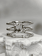 Anillo Cintillo Triple Brillantes 70 puntos Oro Blanco 18K - Miniatura 1