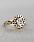 Anillo Tipo Solitario de Diamantes en Oro Amarillo 18K