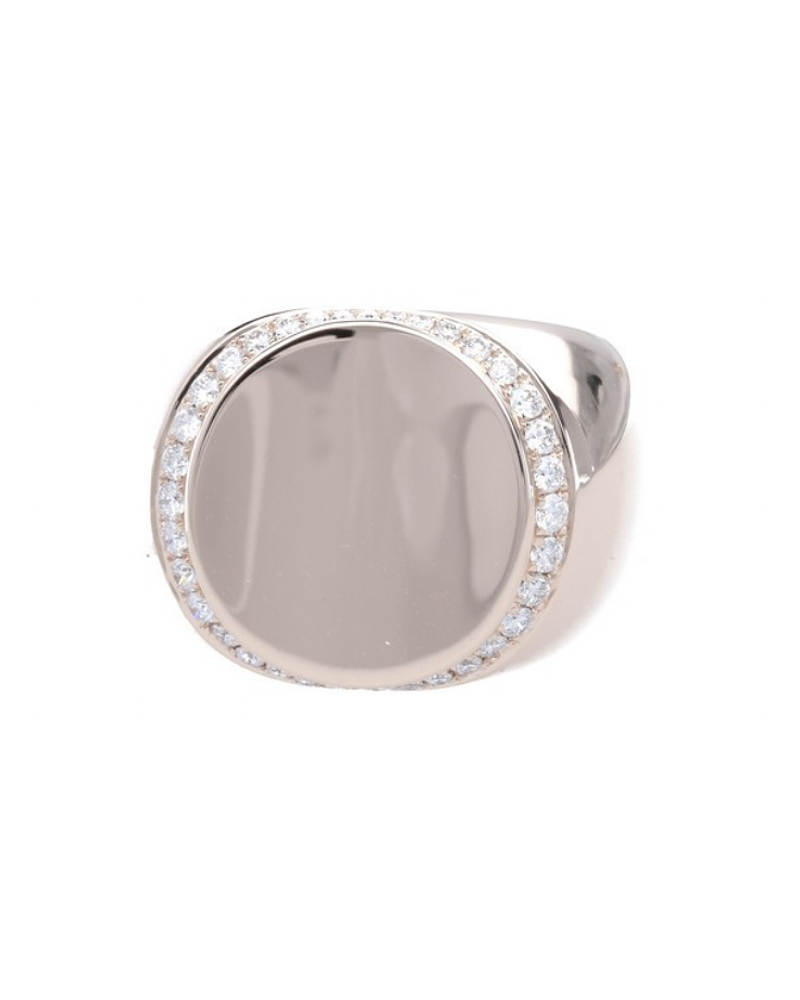 Maravilloso Anillo Ancho Moderno Redondo Brillantes en Oro Rosado 18K