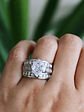 Maxi Anillo Cintillo Ancho Diamantes en Oro Blanco  - Miniatura 6