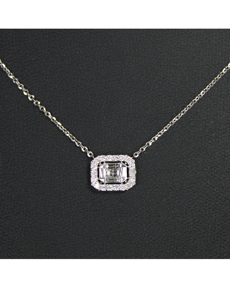 Collar de Diamantes 45 Puntos Oro Blanco 18K