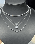 Collar de Diamantes Baguette 42 Puntos Oro Blanco 18K