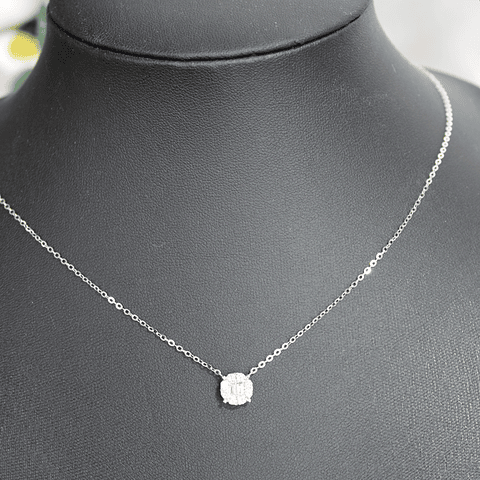 Collar Redondo Diamantes Baguette Oro Blanco 18K