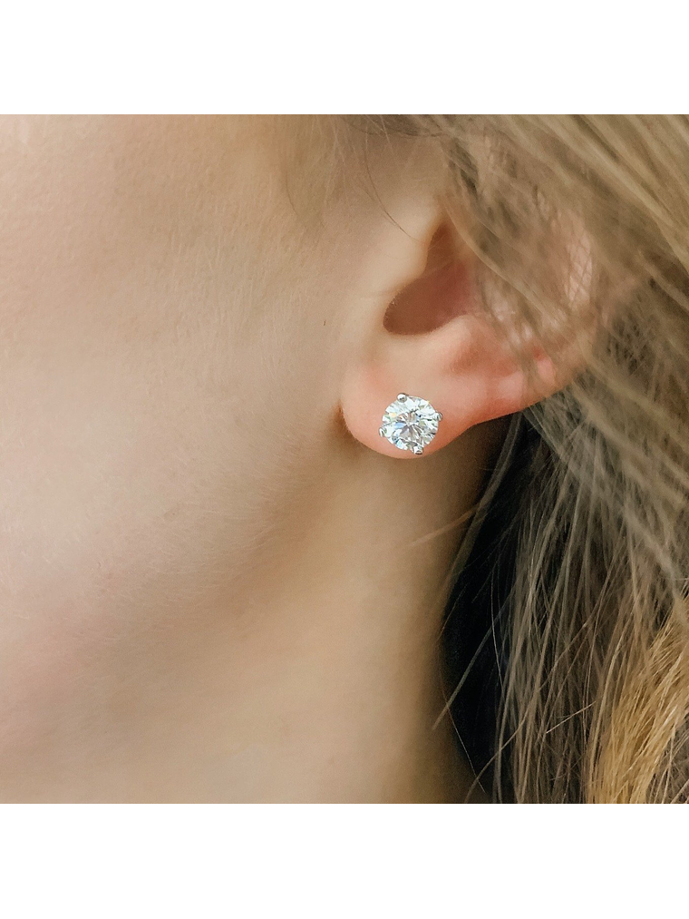 Espectacular Aros Punto de Luz Diamantes 2 Quilates 200 puntos en Oro Blanco 18K 3