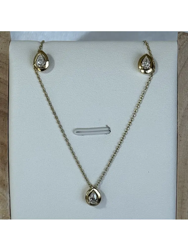 Exclusivos Aros Diamantes Corte Gota Oro Amarillo 18K 4