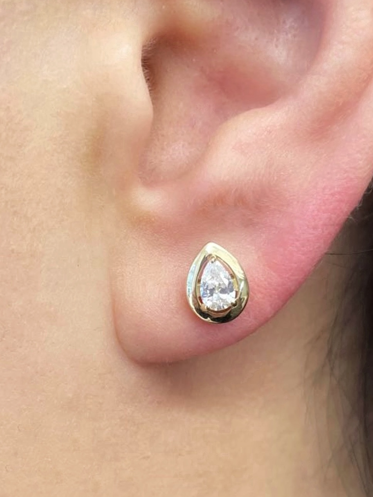 Exclusivos Aros Diamantes Corte Gota Oro Amarillo 18K 1