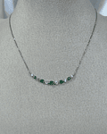 Collar de Diamantes y Esmeraldas en Oro Blanco 18K