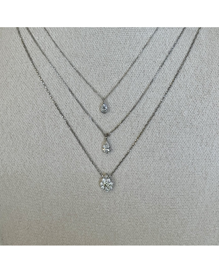 Exclusivos Collar Diamantes Corte Gota Oro Blanco 18K
