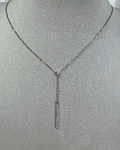 Exclusivos Collar Barrita Vertical Diamantes Oro Blanco 18K