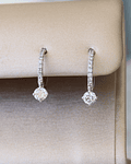 Aros Argolla con Diamantes Colgantes Oro Blanco 18K