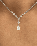 De Princesa Exclusivo Collar Gran Diamante Corte Gota Oro Blanco 18K