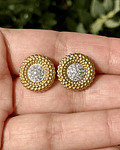 Maravillosos y Elegantes Aros Grandes Diamantes Oro Amarillo 18K