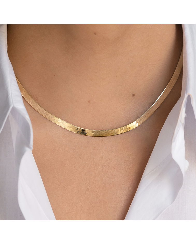 Exclusivos Collar Cinta Serpiente Oro Amarillo 18K