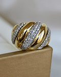 Imponente Maxi Anillo Diamantes y Oro Amarillo 18K
