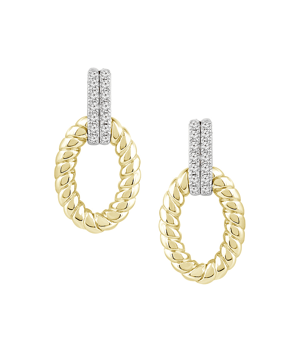 Bellísimos Aros Diamantes en Oro Amarillo 18K