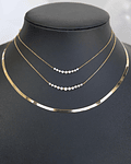 Collar Barrita Pequeña Diamantes en Oro Blanco 18K
