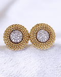 Maravillosos y Elegantes Aros Grandes Diamantes Oro Amarillo 18K