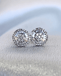 Aros Diamantes Redondos 10 mm en Oro Blanco 18K
