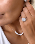 Maxi Anillo Roseta Diamantes Oro Blanco 18K
