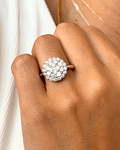 Maxi Anillo Roseta Diamantes Oro Blanco 18K