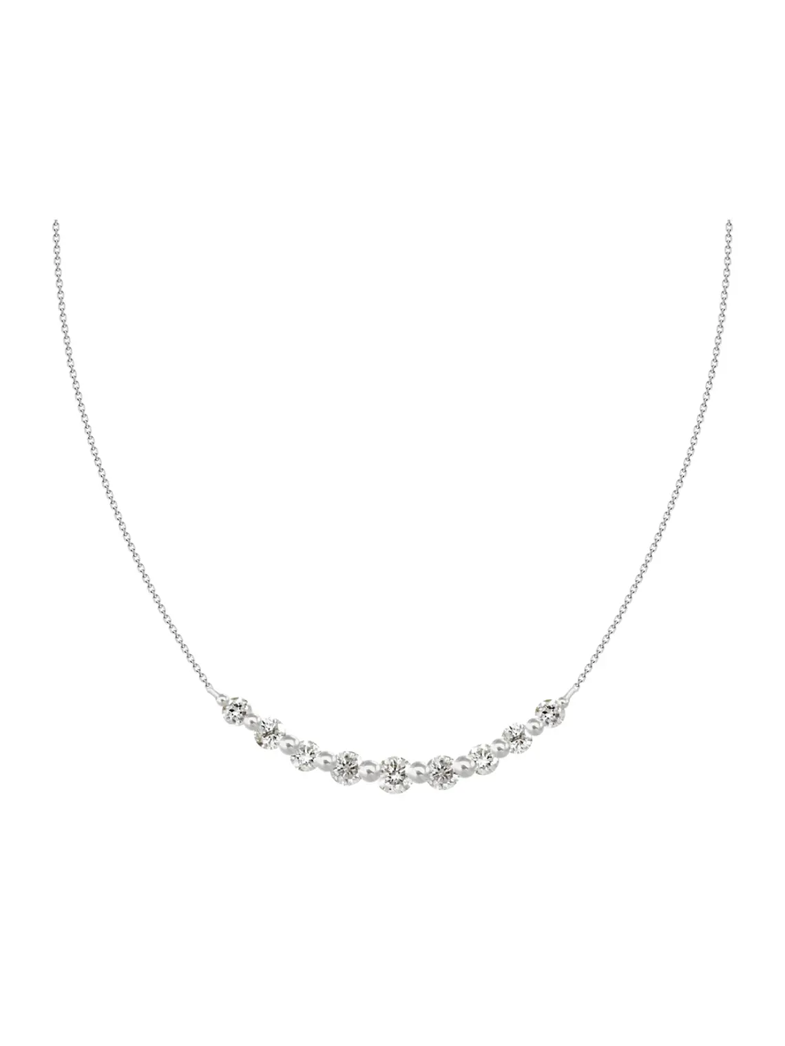 Collar Barrita Grande Diamantes en Oro Blanco o Amarillo 18K 1