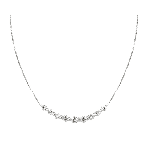 Collar Barrita Grande Diamantes en Oro Blanco o Amarillo 18K