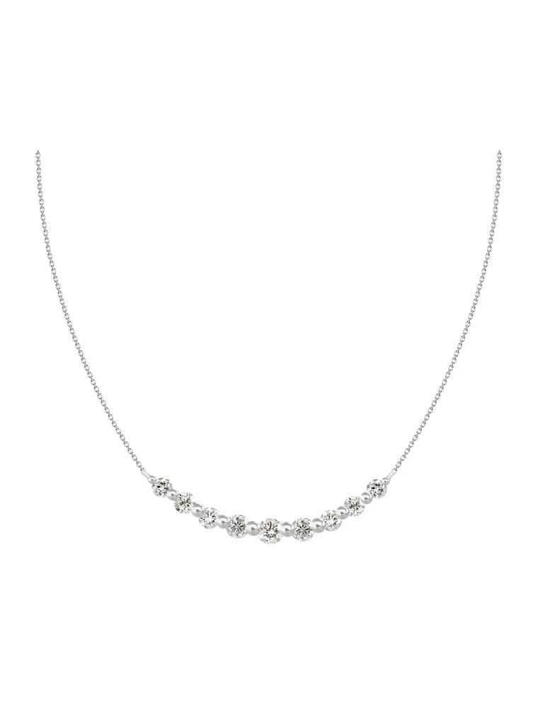 Collar Barrita Grande Diamantes en Oro Blanco o Amarillo 18K 1