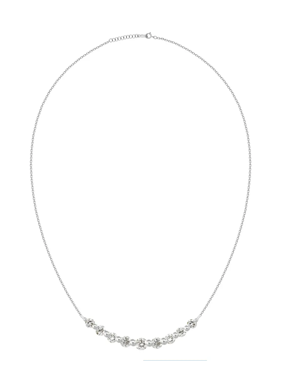 Collar Barrita Grande Diamantes en Oro Blanco o Amarillo 18K 2