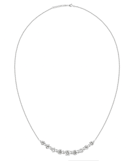 Collar Barrita Grande Diamantes en Oro Blanco o Amarillo 18K