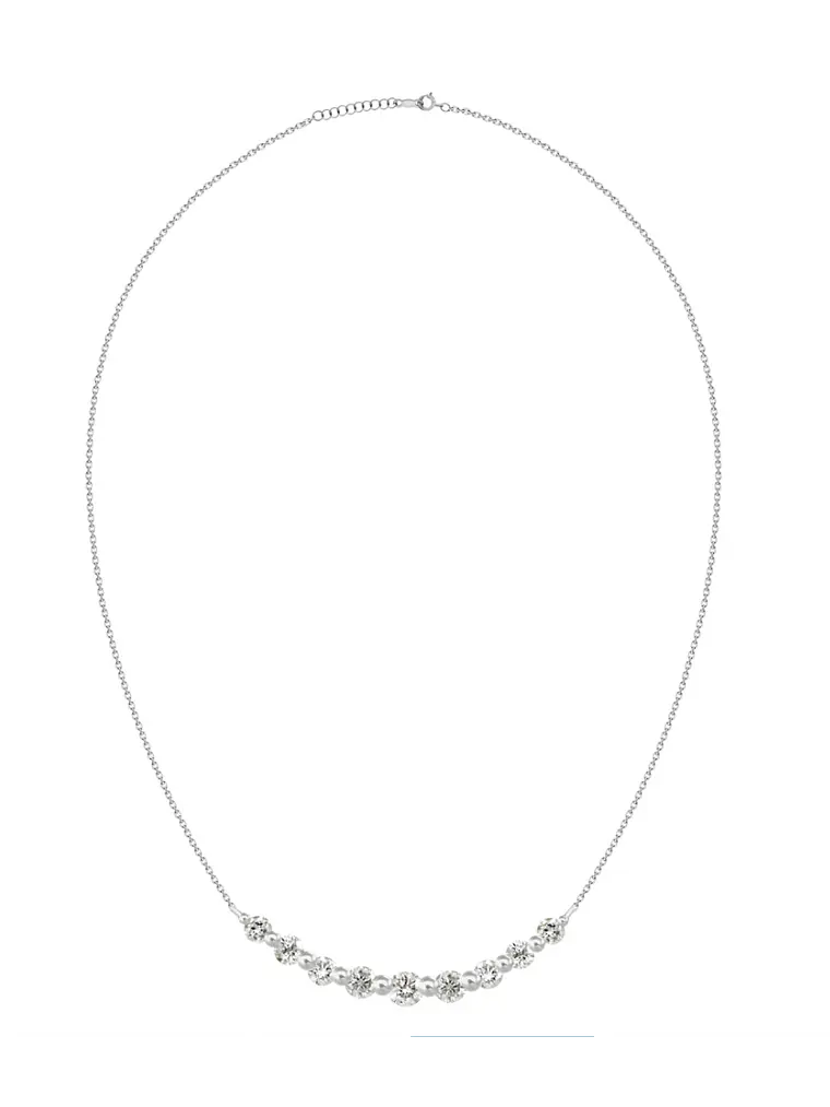 Collar Barrita Grande Diamantes en Oro Blanco o Amarillo 18K 2