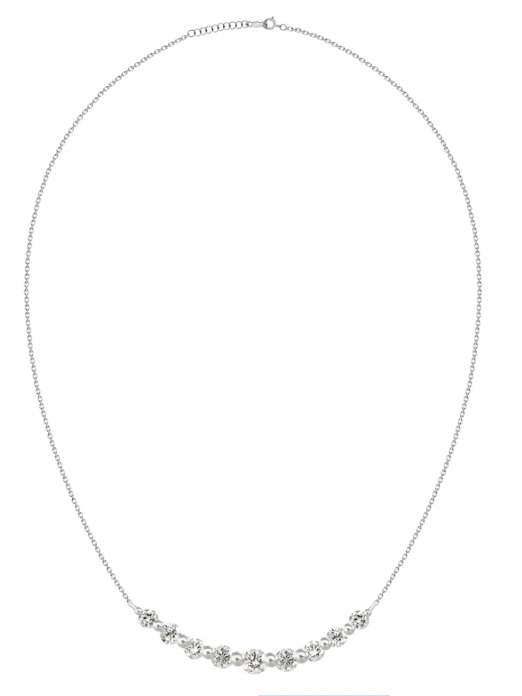 Collar Barrita Grande Diamantes en Oro Blanco o Amarillo 18K 2