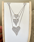 Collar Corazón Pequeño Diamantes en Oro Blanco 18K