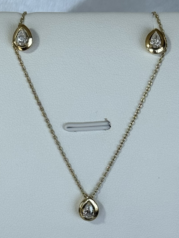 Exclusivos Aros Diamantes Corte Gota Oro Amarillo 18K 5