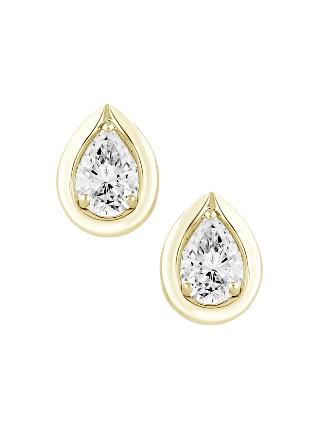 Exclusivos Aros Diamantes Corte Gota Oro Amarillo 18K 1