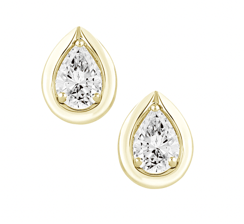 Exclusivos Aros Diamantes Corte Gota Oro Amarillo 18K