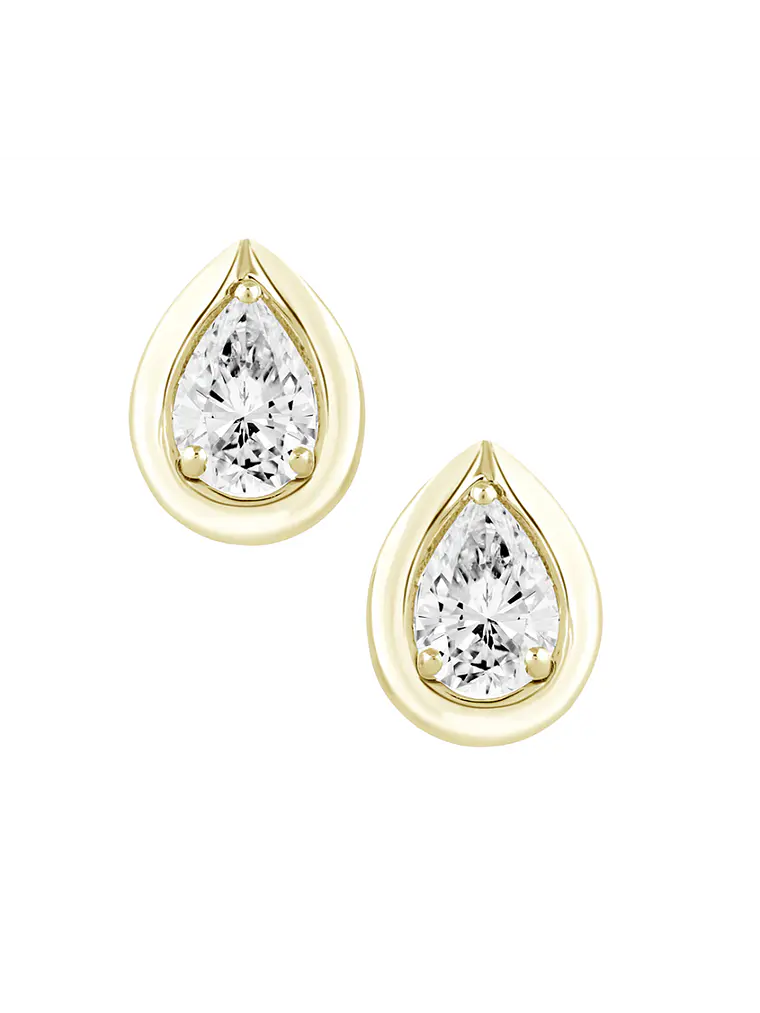 Exclusivos Aros Diamantes Corte Gota Oro Amarillo 18K 1