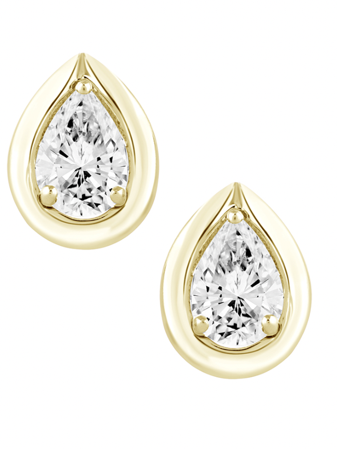 Exclusivos Aros Diamantes Corte Gota Oro Amarillo 18K 1