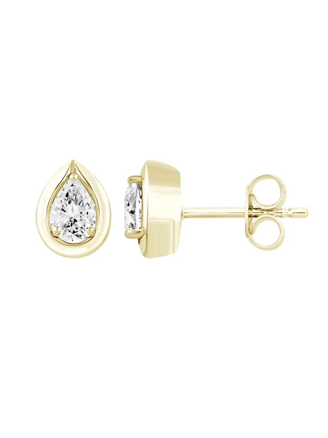 Exclusivos Aros Diamantes Corte Gota Oro Amarillo 18K 6