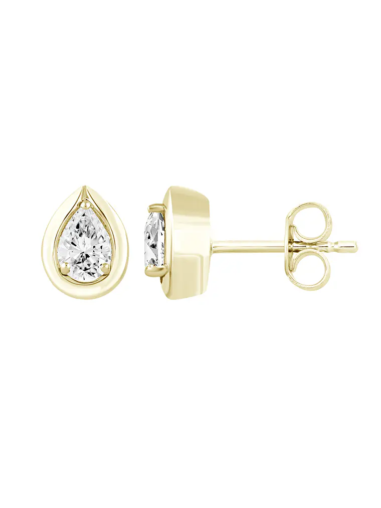 Exclusivos Aros Diamantes Corte Gota Oro Amarillo 18K 6
