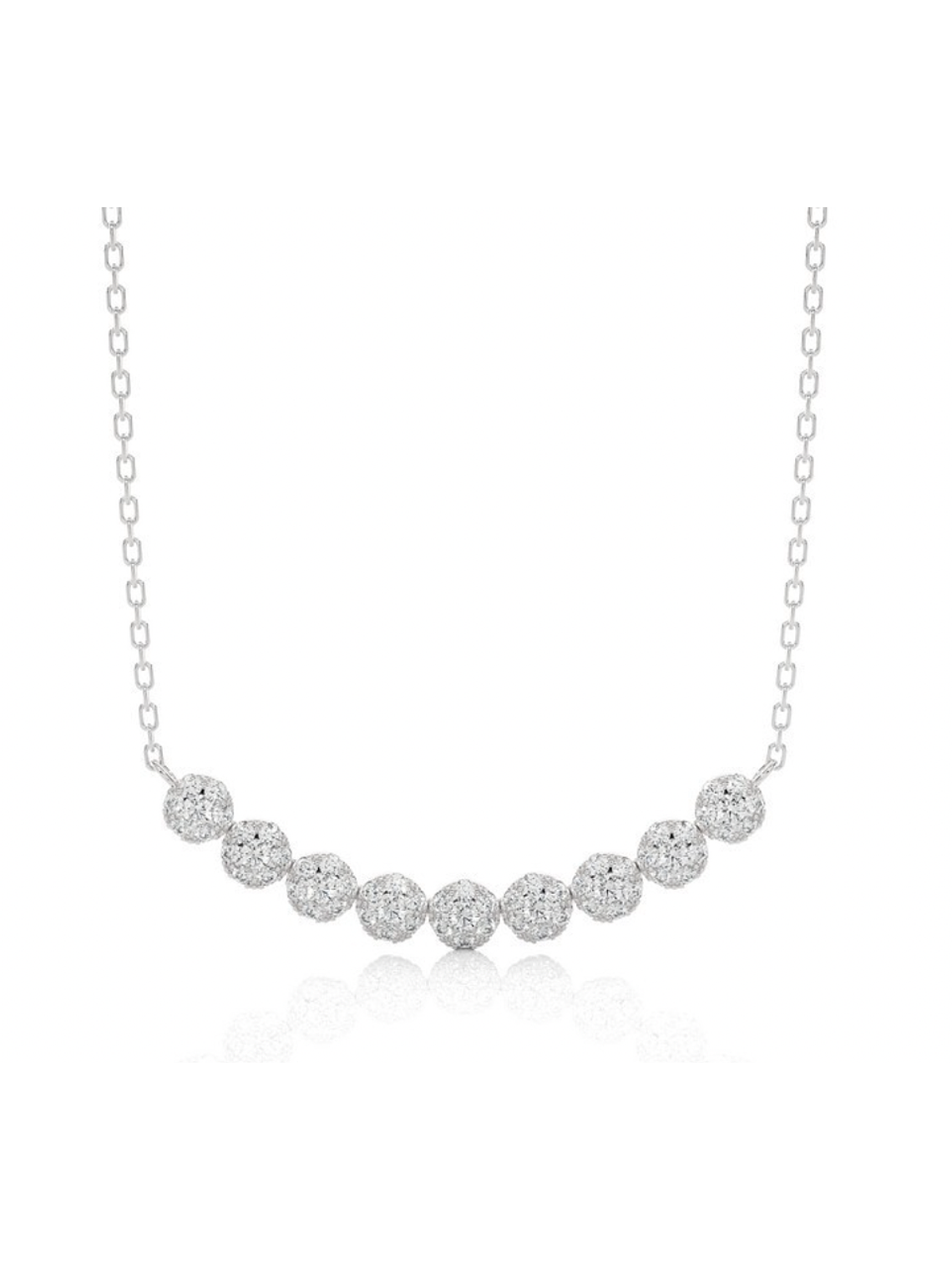 Collar Rosetas de Diamantes Colgantes Oro Blanco 18K 2