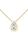 Collar Diamante corte Pera o Gota en Oro Amarillo 18K