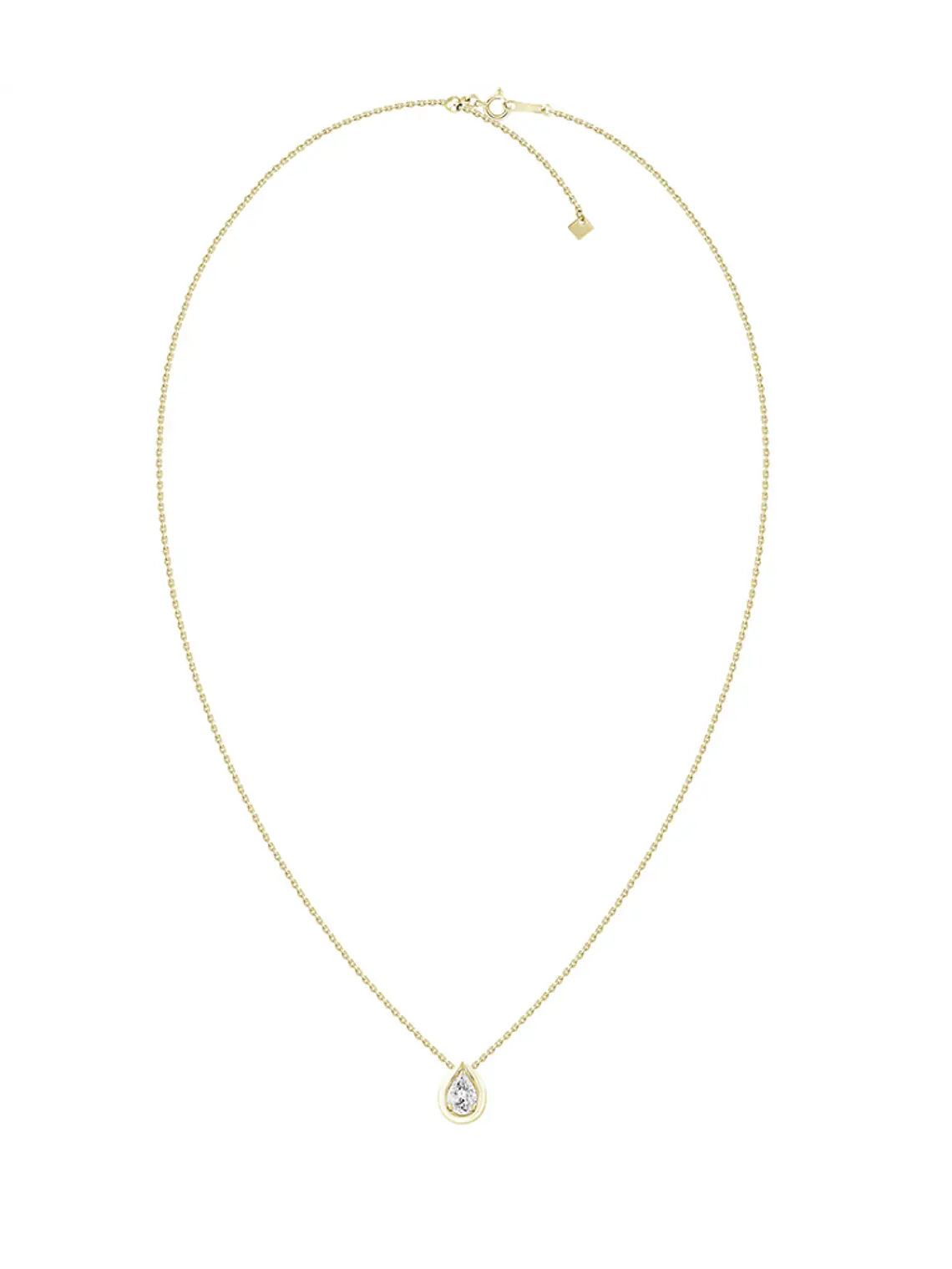 Collar Diamante corte Pera o Gota en Oro Amarillo 18K 2