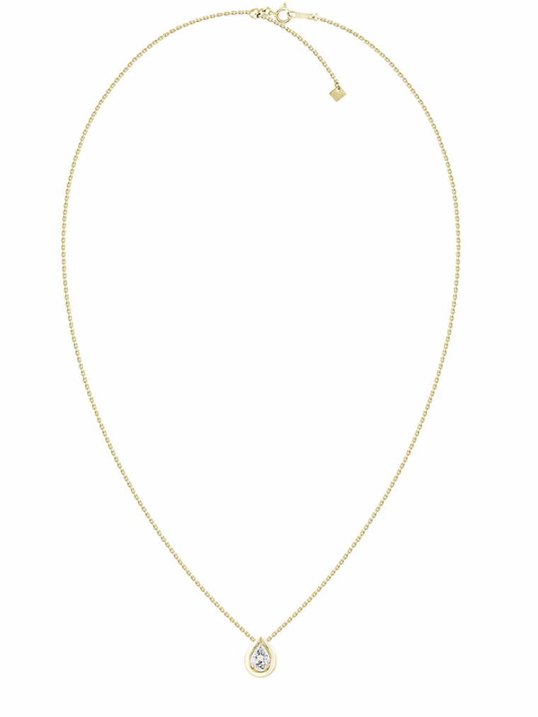 Collar Diamante corte Pera o Gota en Oro Amarillo 18K 2