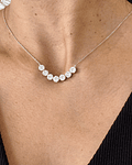 Collar Rosetas de Diamantes Colgantes Oro Blanco 18K