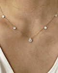 Collar de Diamantes Colgantes 100 Puntos Oro Blanco 18K