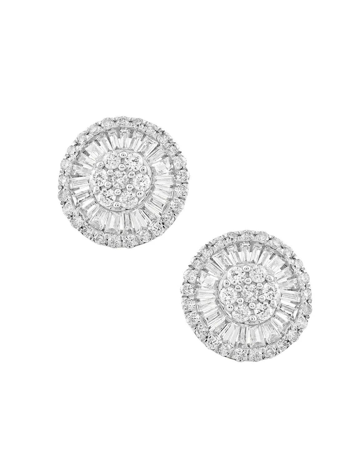 Aros Diamantes Redondos Grandes 11 mm en Amarillo 18K 2