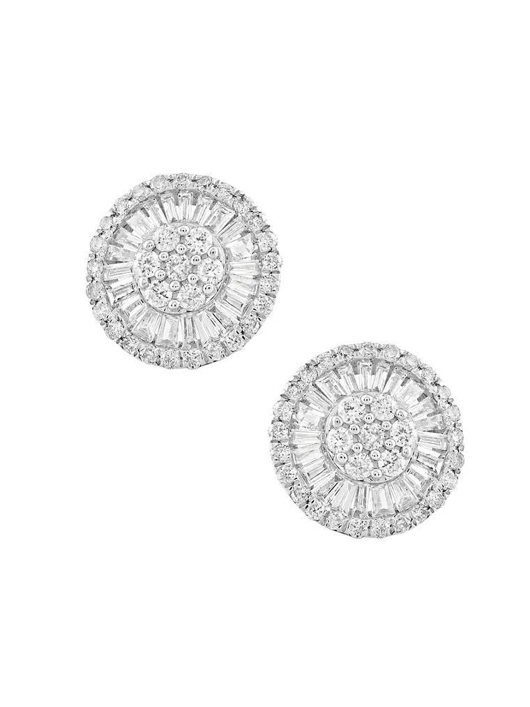 Aros Diamantes Redondos Grandes 11 mm en Amarillo 18K 2