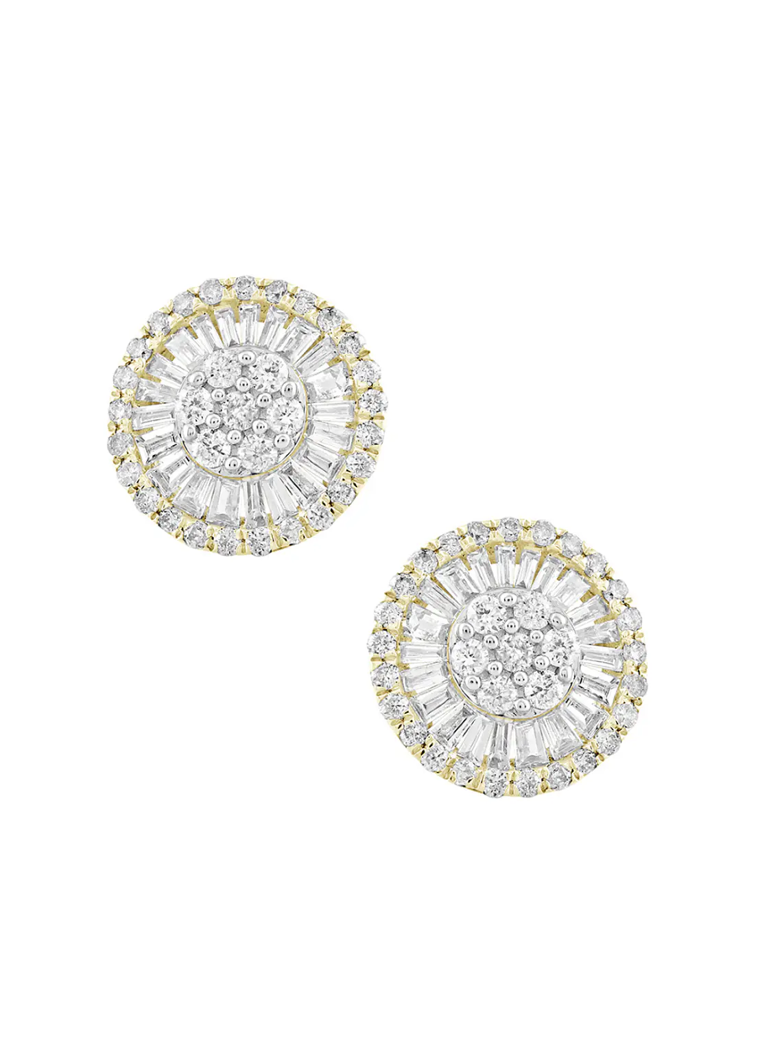 Aros Diamantes Redondos Grandes 11 mm en Amarillo 18K 1