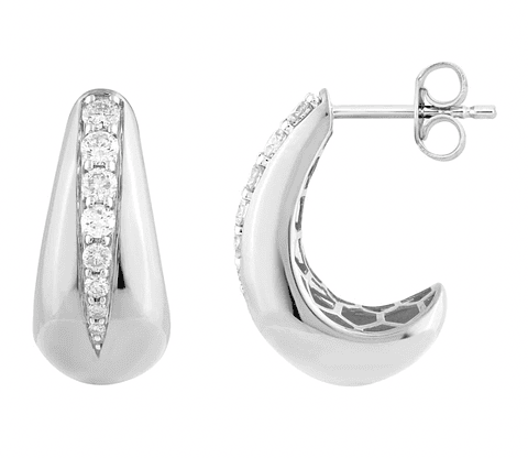 Maravillosos y Elegantes Aros Gota Bottega Diamantes Oro Blanco 18K